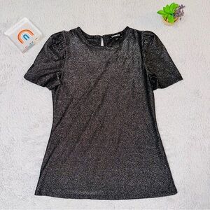 Express metallic sparkle top